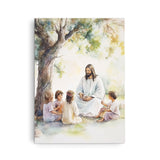 Christ Talking With Children Inspirational Canvas Wall Art